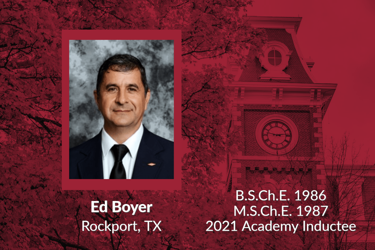 Clay Boyce, Rockport, Tx, B.S.Ch.E. 1986, M.S.Ch.E 1987, 2022 Academy Inductee
