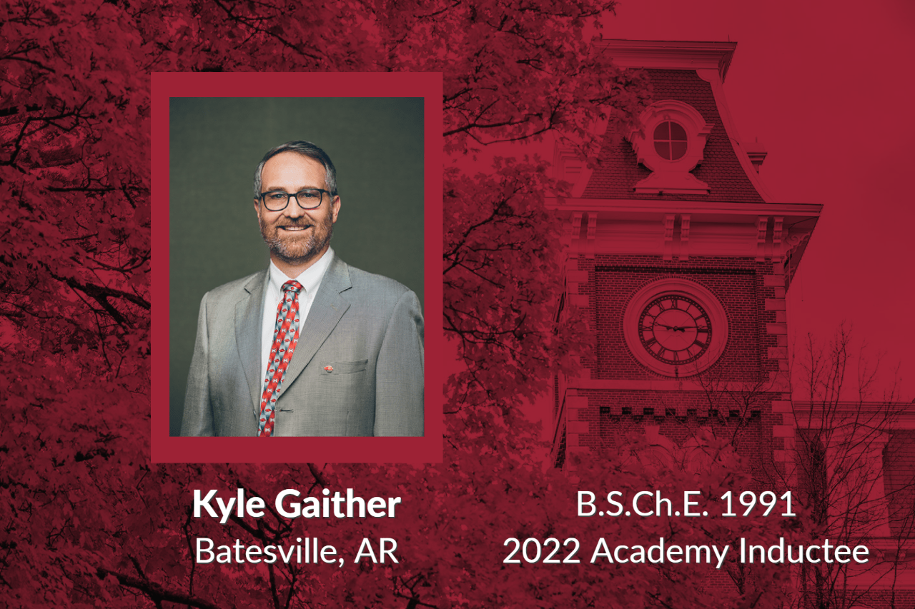 Kyle Gaither, Batesville, AR, B.S.Ch.E. 1991,  2022 Academy Inductee